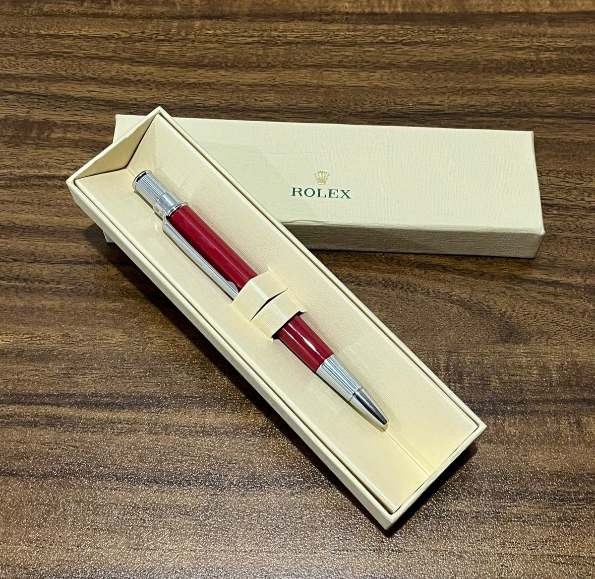 Luxury Rolex Red Ruby Oyster Ballpoint Pen VIP Gift Full Box with Pouch New