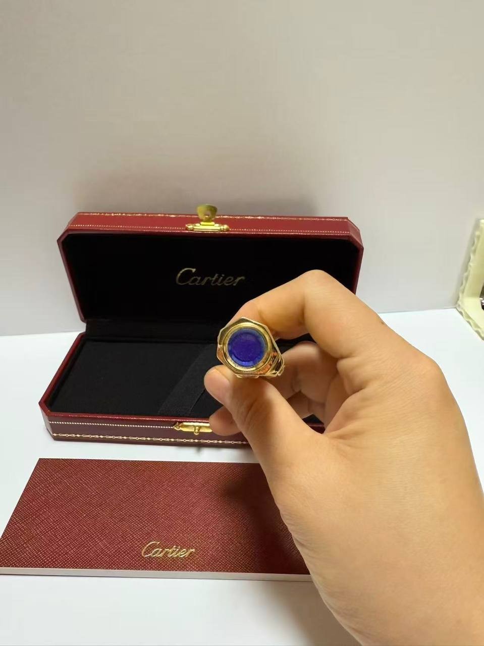 Cartier Gold Ballpoint Pen Engraved Luxury Writing Instrument NIB