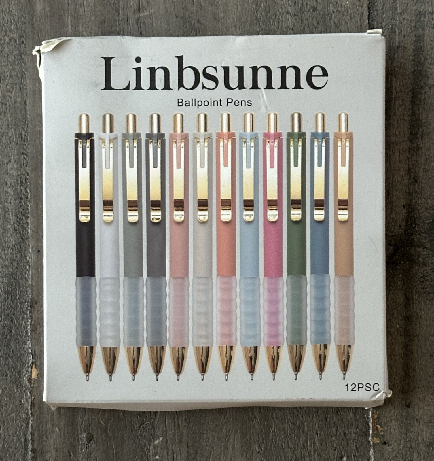 Linbsunne Pack of 12 Ballpoint Pen w/ Medium 1.0mm Point & Super Soft Grip