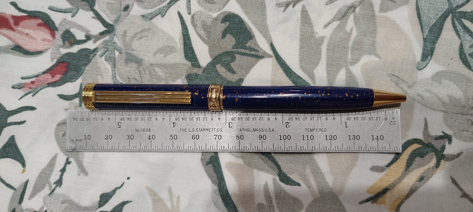 Over Size Colibri ROC Blue & Gold Trim Ball Point Pen