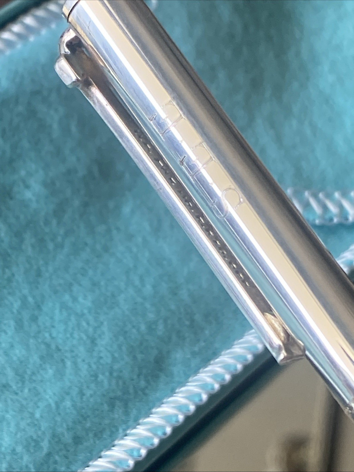 Vtg Tiffany & Co. Sterling Silver 925 T Clip Ballpoint Pen Black Ink Pouch & Box