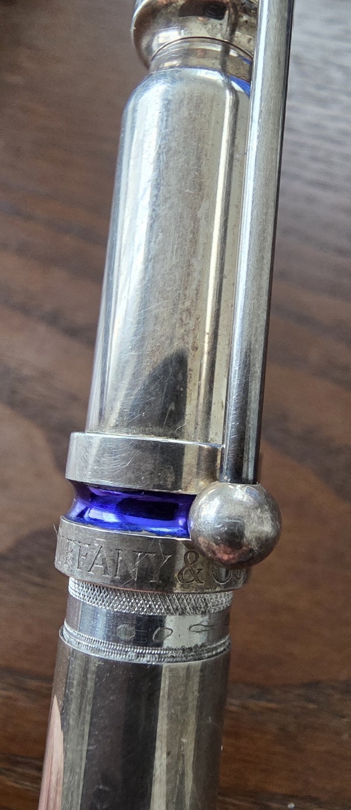 Tiffany Pablo Picasso Metal Ballpoint Pen Blue Enamel 925 Sterling Silver. Used