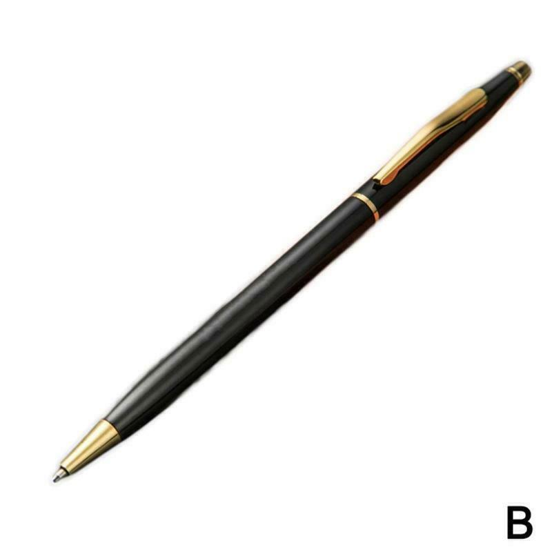 Luxury Full Metal Ballpoint Pen 1mm Black Ink Gel Pen Stationery Office Student