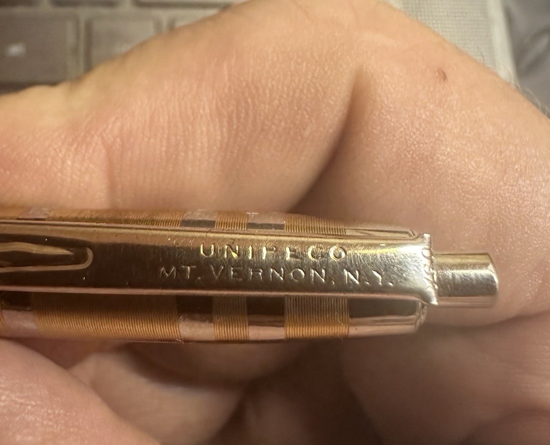Jar 6 Sleek Unipeco Ballpoint Pen From Mt. Vernon New York. (not Dry)
