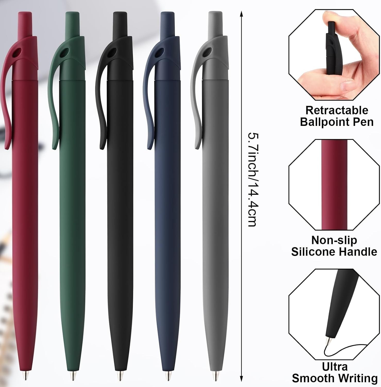 200 Bulk Retractable Black Ballpoint Pens