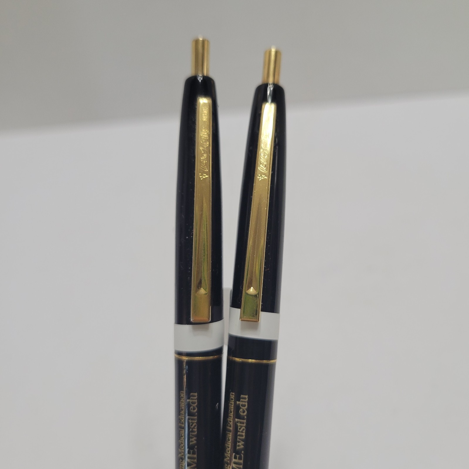 2 VTG Bic Clic Pen Washington University School Of Med Black W/Gold Trim Mexico