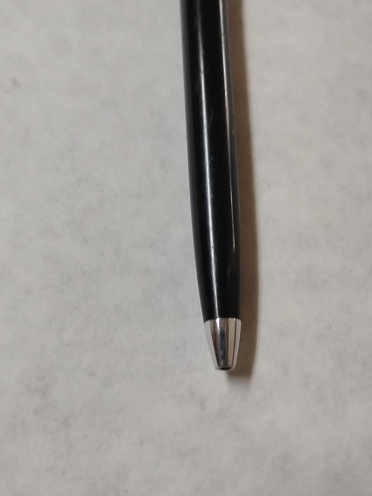 Vintage Paper Mate Profile Slim Grip Black Chrome Two Heart Ballpoint Pen #Q7