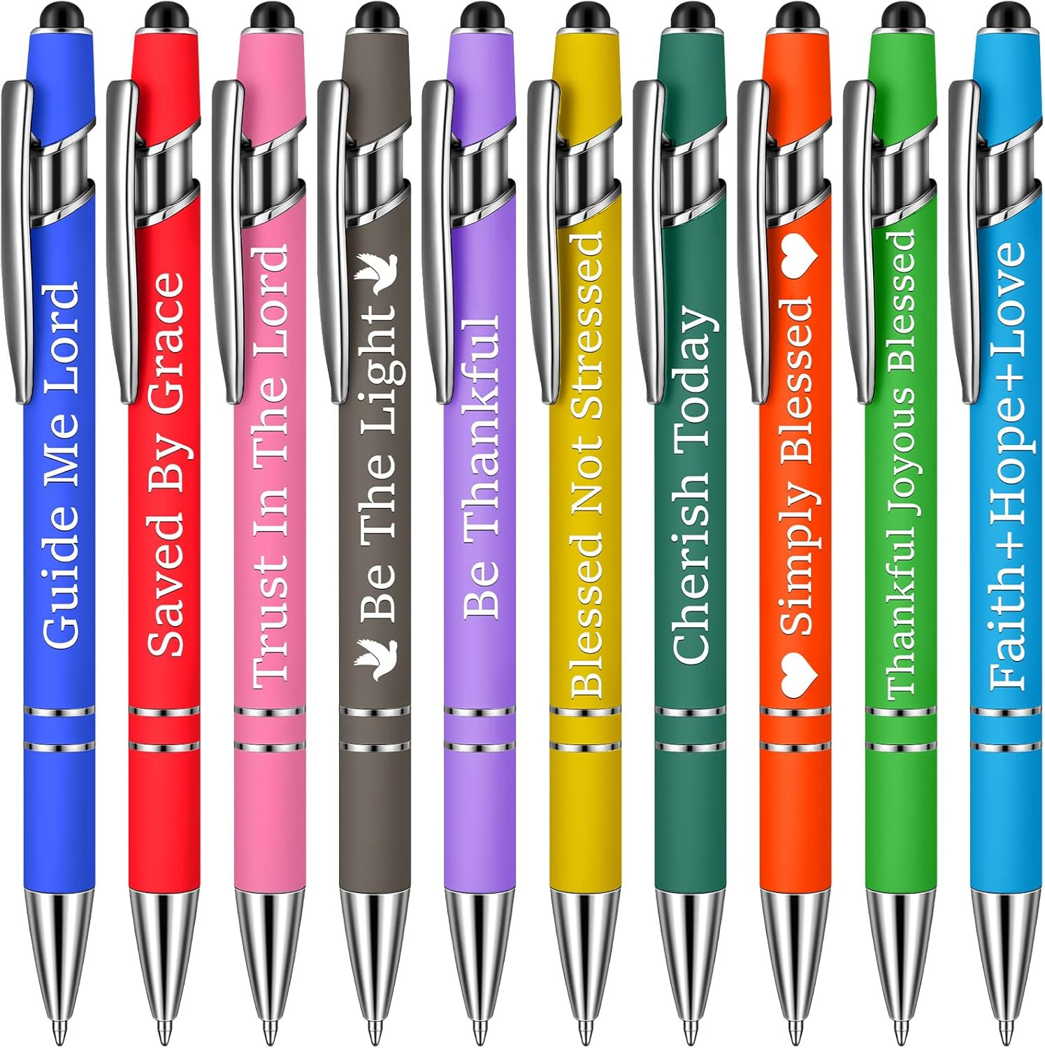 10 Pcs Ballpoint Pens Office Inspirational Quotes Snarky Screen Touch Stylus Pen