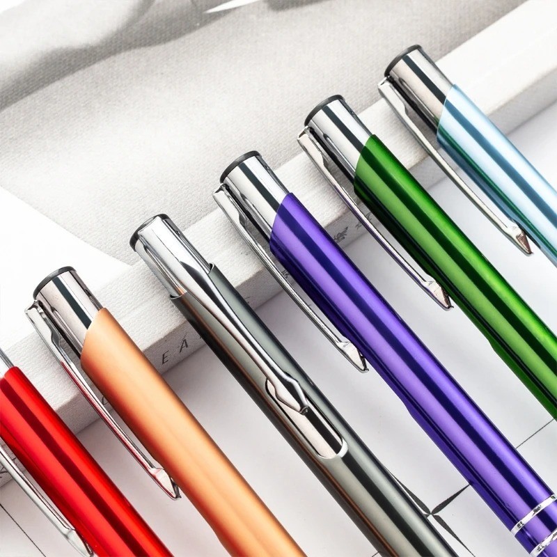 Luxury Full Metal Ballpoint Pen 1mm Black Ink Gel Pen Office Writing Stationery