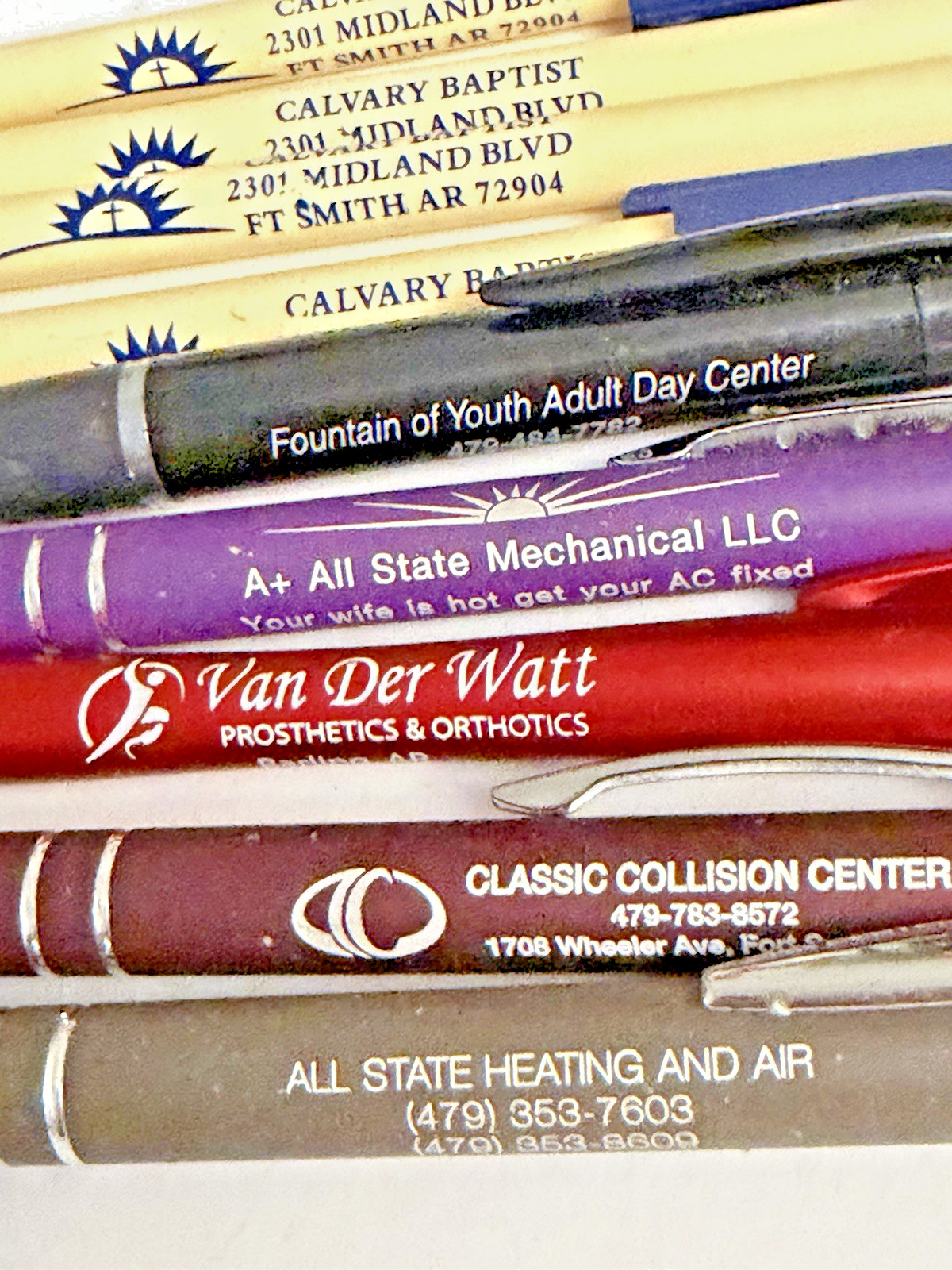 Company Logo Branded Pens Old Vintage Pen Lot of 12 One Dozen Various Styles
