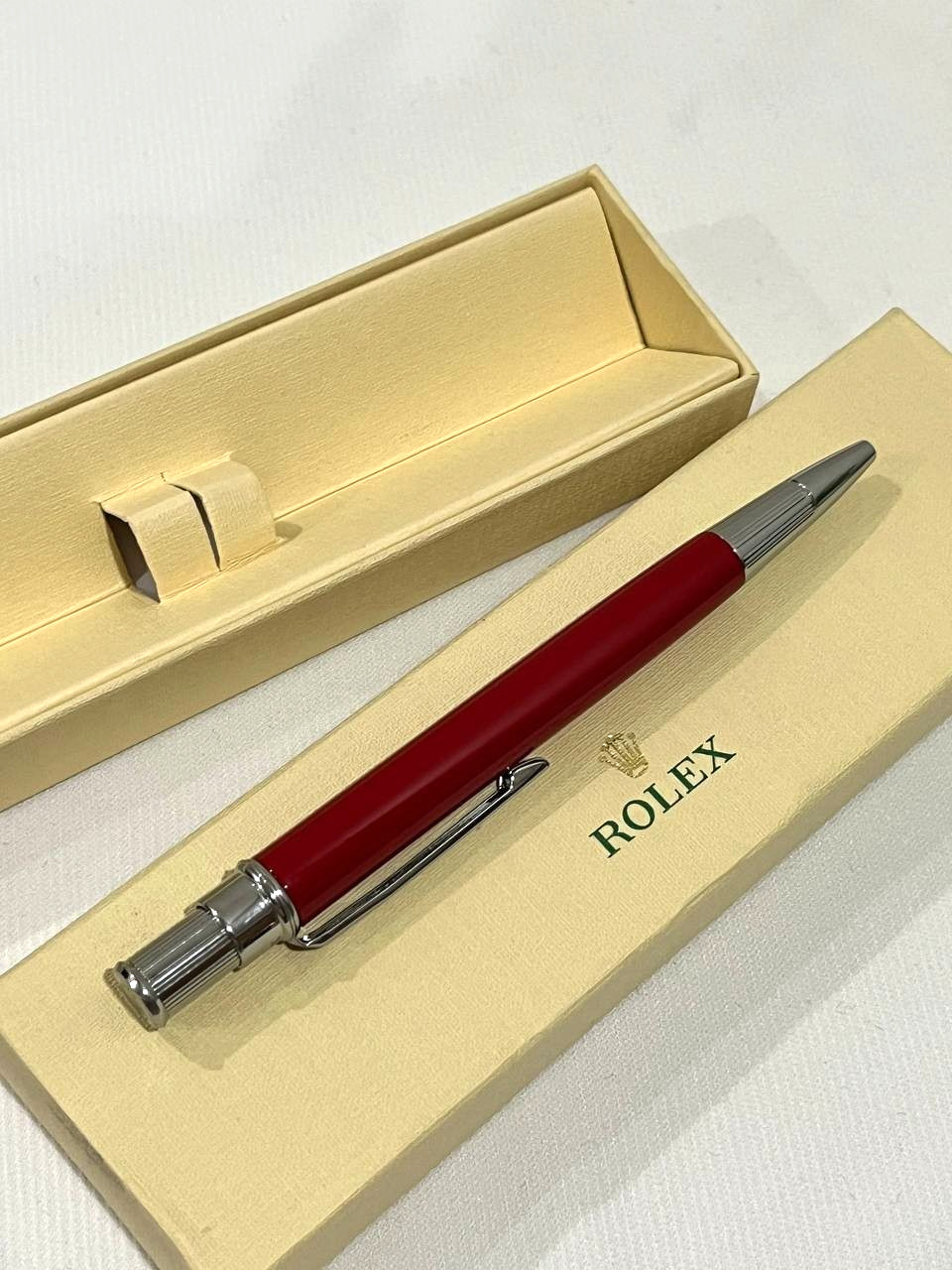 Rolex Red Ruby Oyster Ballpoint Pen 2026 – Full Box – VIP Gift New, Fast Ship