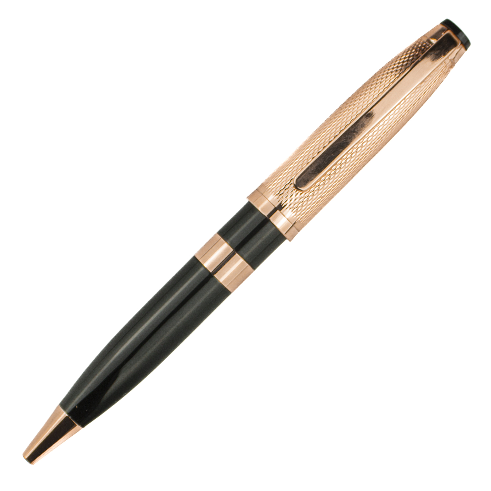 Executive Black Lacquer & Rose Gold Cross Grid Ballpoint Pen, Schmidt Refill
