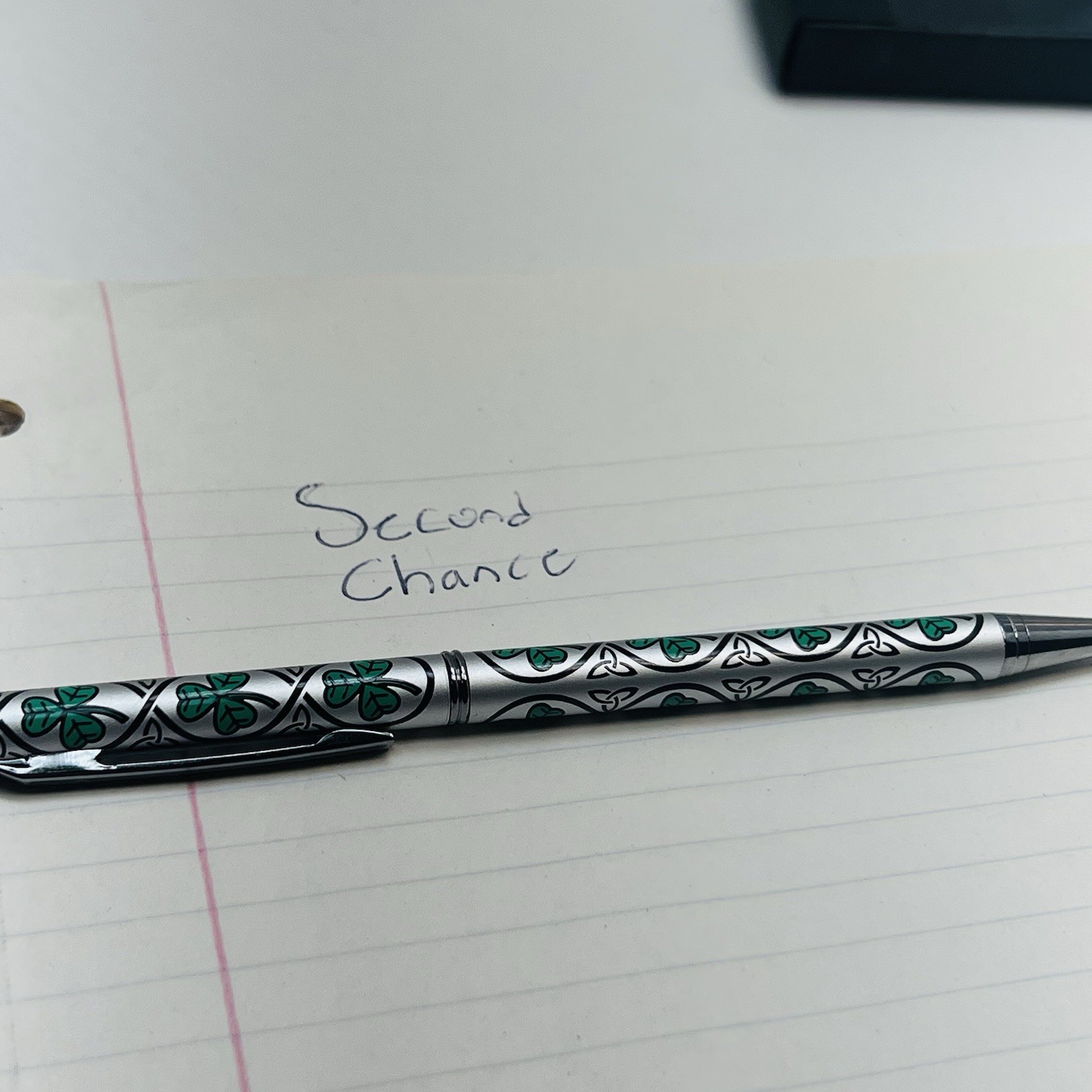 Celtic Lands Collection 3 Leaf Clover Pen By Sea Gems Silver Metal W/ Box TESTED