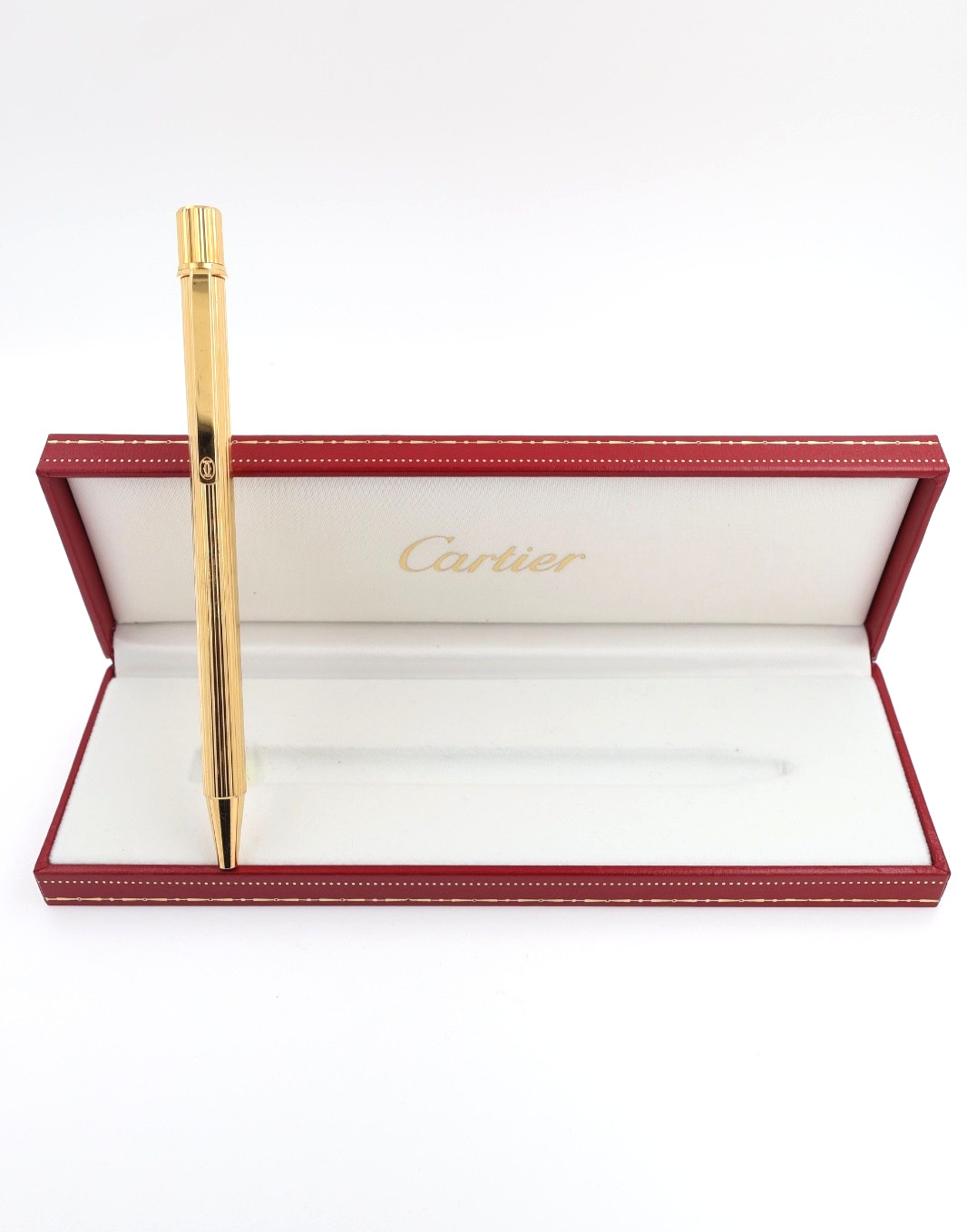 Cartier Must de Cartier textured gold finish ballpoint pen