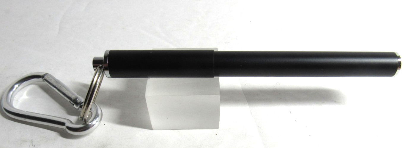 Terzetti Click-IT Mini Ballpoint Metal Pen w/ Magnetic Cap, Keyring ,Clip-BLACK
