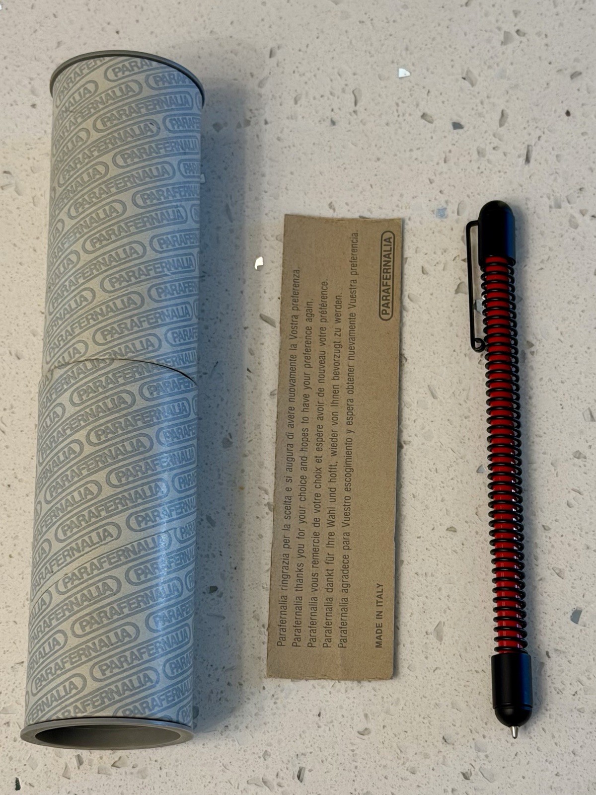 Vtg Paraphernalia Spirale 2279 Red Ballpoint Pen Italy In Tube & Paperwork RARE