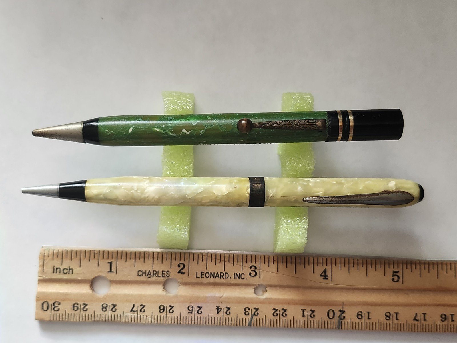 Vtg Faux Mother Of Pearl & Celluloid Pen Thomas D Murphy Co. Red Oak, IA Sample