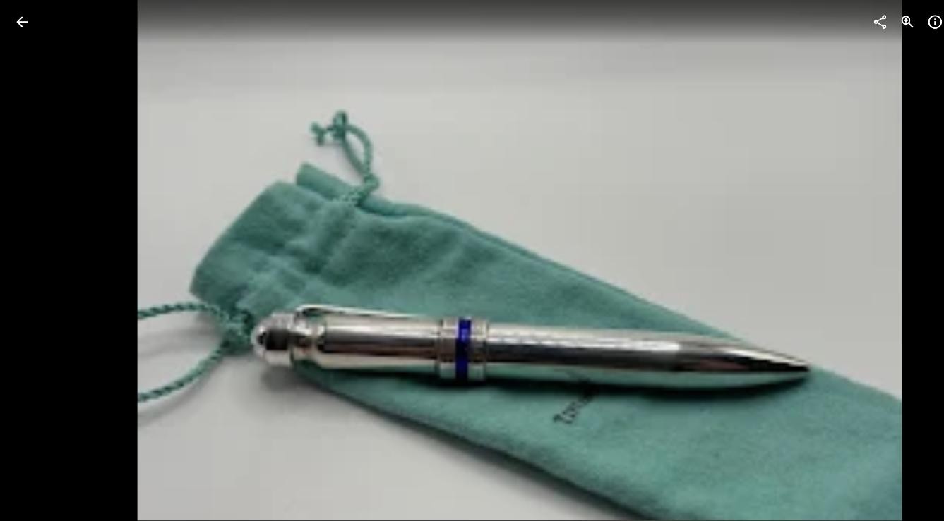 Tiffany & Co Paloma Picasso Sterling Silver Ballpoint Purse Pen Blue Enamel 925