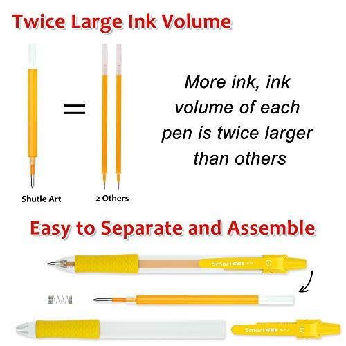 Colored Gel Pens, Retractable Gel Ink Pens with Grip, Medium 24 Colors