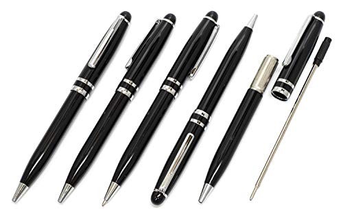 Japanese-made textured cowhide leather pen tray (blue) and Midnight rotating