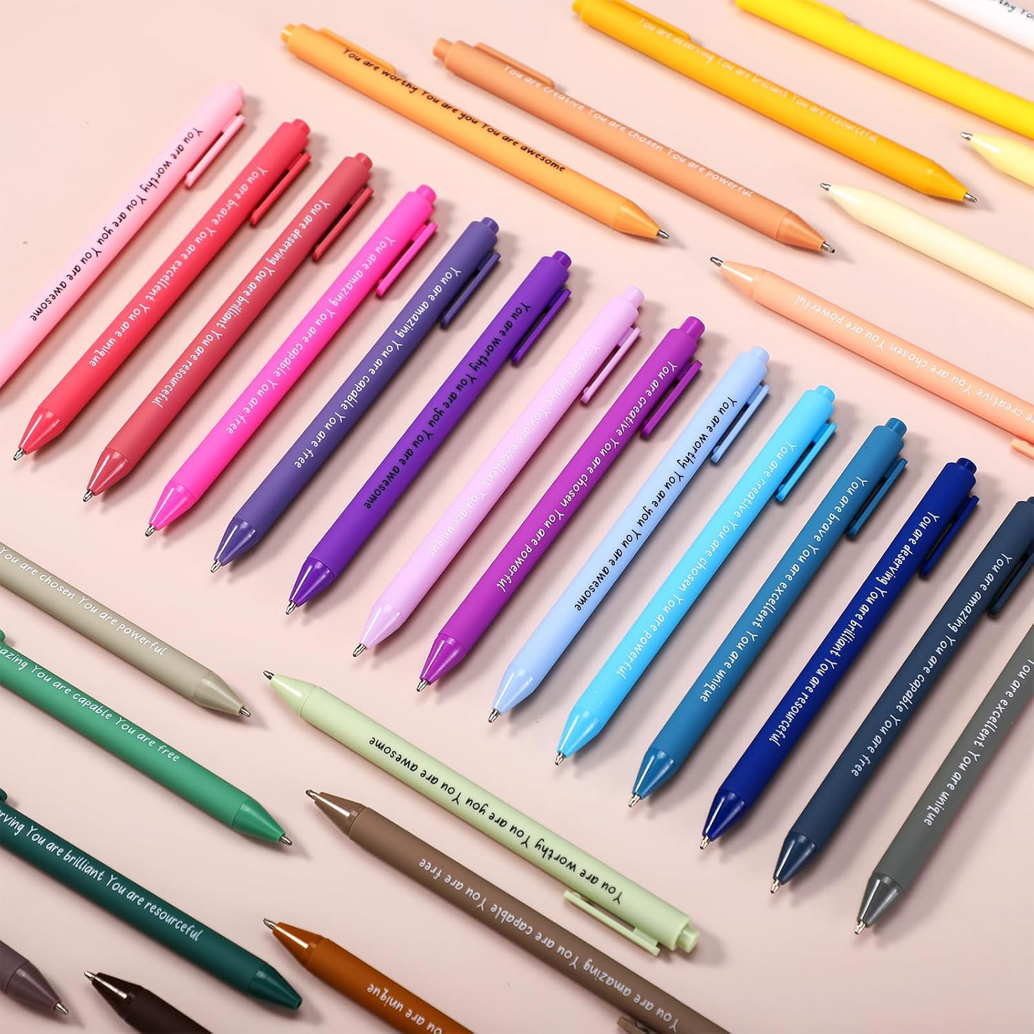 60 Pcs Inspirational Pens Bulk Motivational Quotes Ballpoint Pen with Stylus Tip