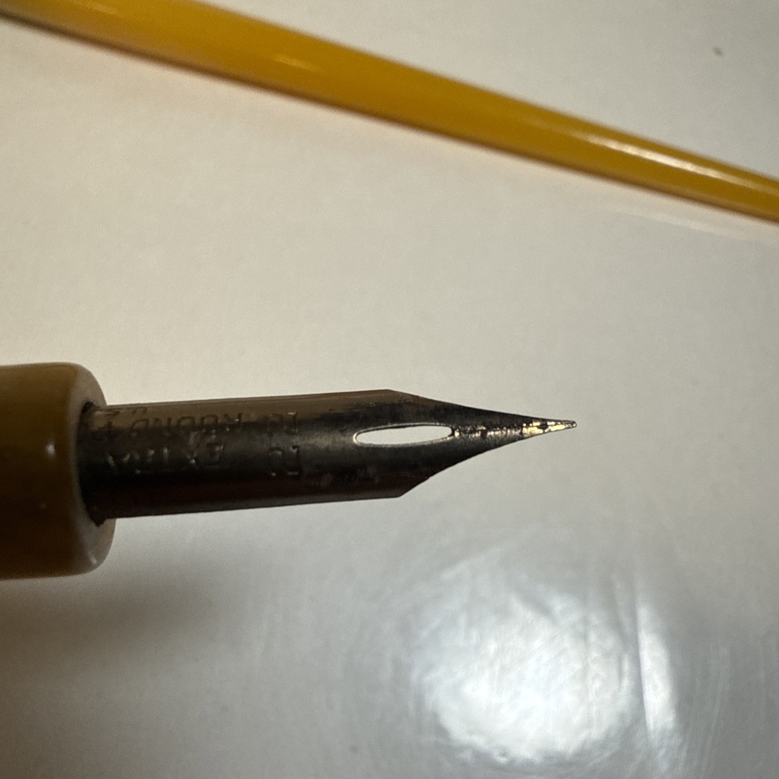 Vintage Bakelite Fountain Pen Yellow Black Morris USA Nib 1930s Pocket