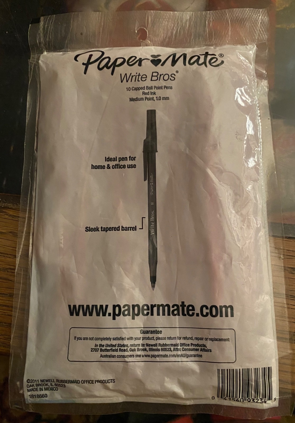 2011 Paper Mate Write Bros Capped Ball Point Pen 10 Pack Medium Red Ink SEALED