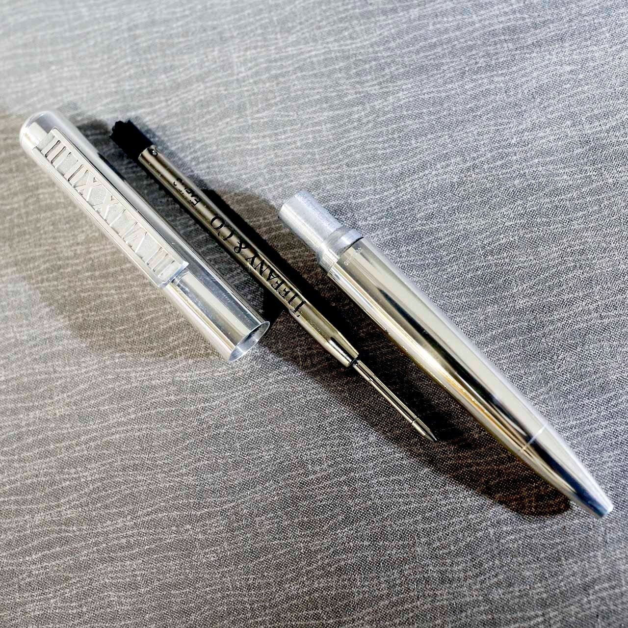 Tiffany & Co. Atlas Sterling Silver 925 Ballpoint Pen Roman Numeral Clip