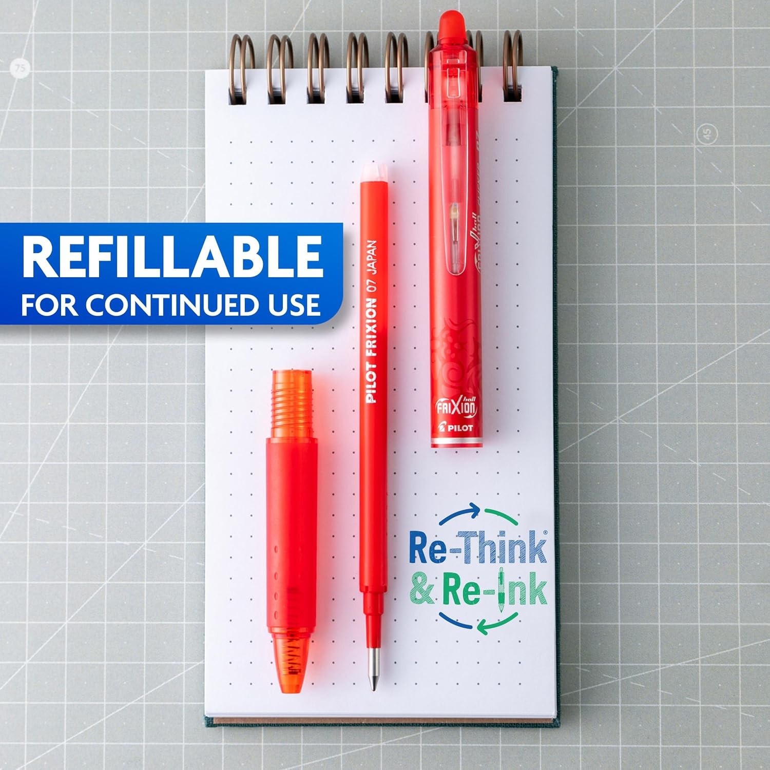 Pilot, FriXion Ball Erasable & Refillable Gel Ink Pens, Fine Point 0.7 mm, 8ct