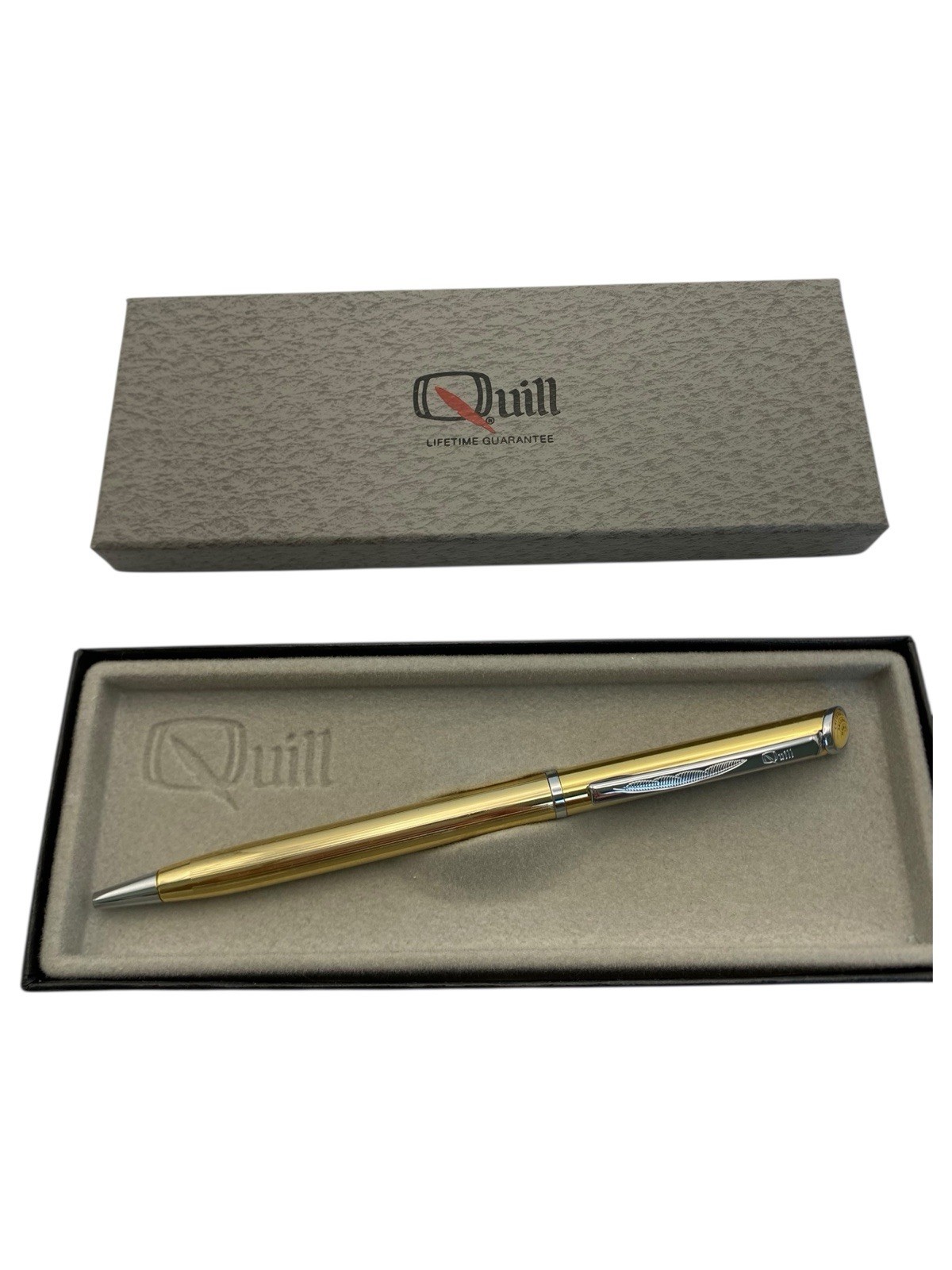 Vintage Quill Pen Branded Gold Tone *needs new ink refill
