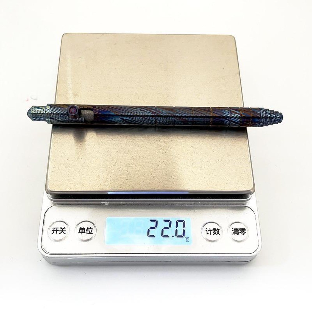 EDC Titanium Damascus Ballpoint Pen Bolt Action Signature Writing Pen Outdoor