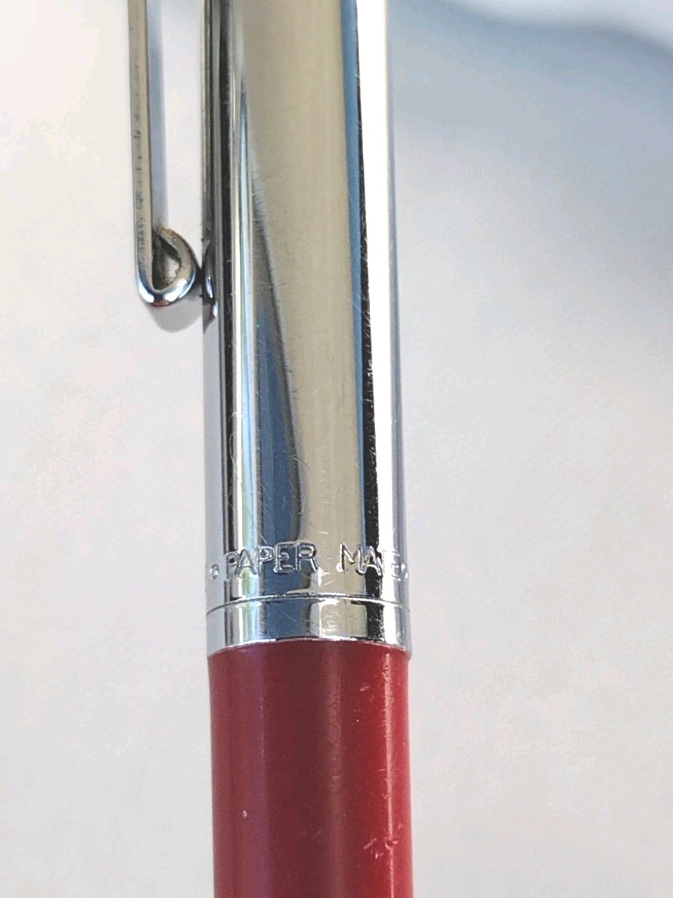 Vintage “The Profile” Slim Paper Mate Double Heart Pen Red & Chrome Works
