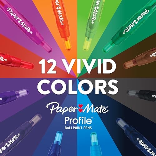 Paper Mate Profile Ballpoint Pens, Bold 2 Count (Pack of 1) Blue Retractable