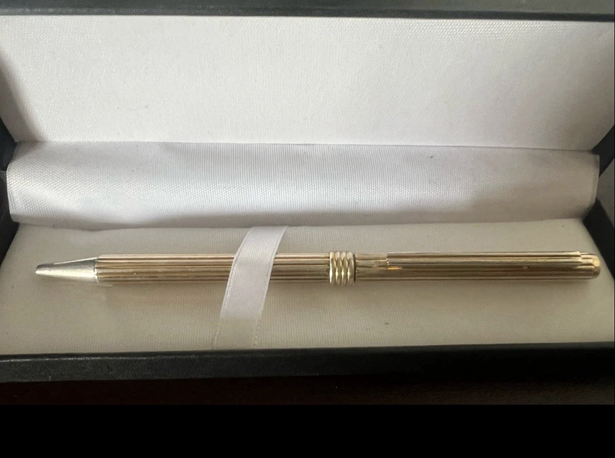 Dior Ballpoint Pen Solid SILVER 925 Rotating Writes Vintage