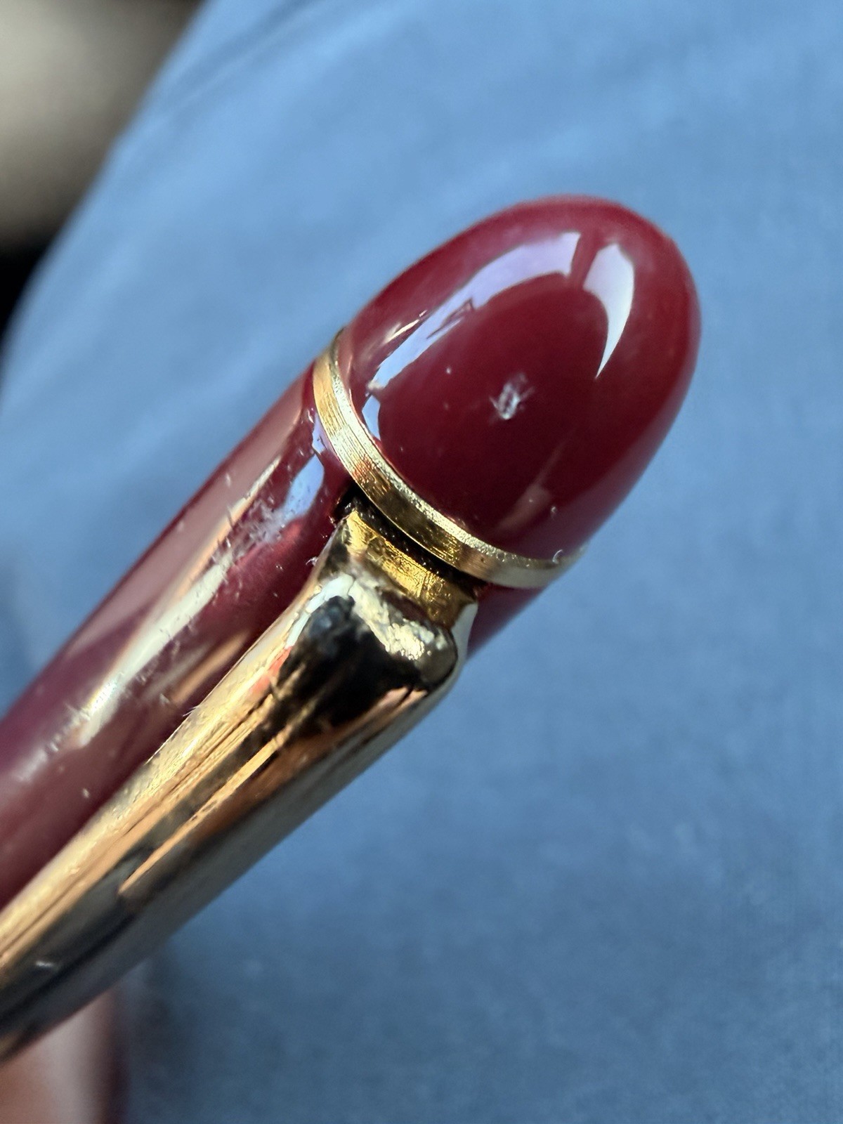 Executive Ballpoint Pen Burgundy Gold Trim looks like Homage Style