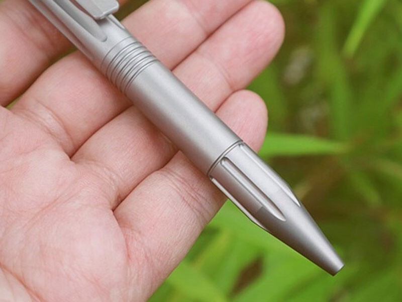 EDC Titanium Alloy Pocket Ball Pen Tactical Signature Pen Stationery w 5 Refills
