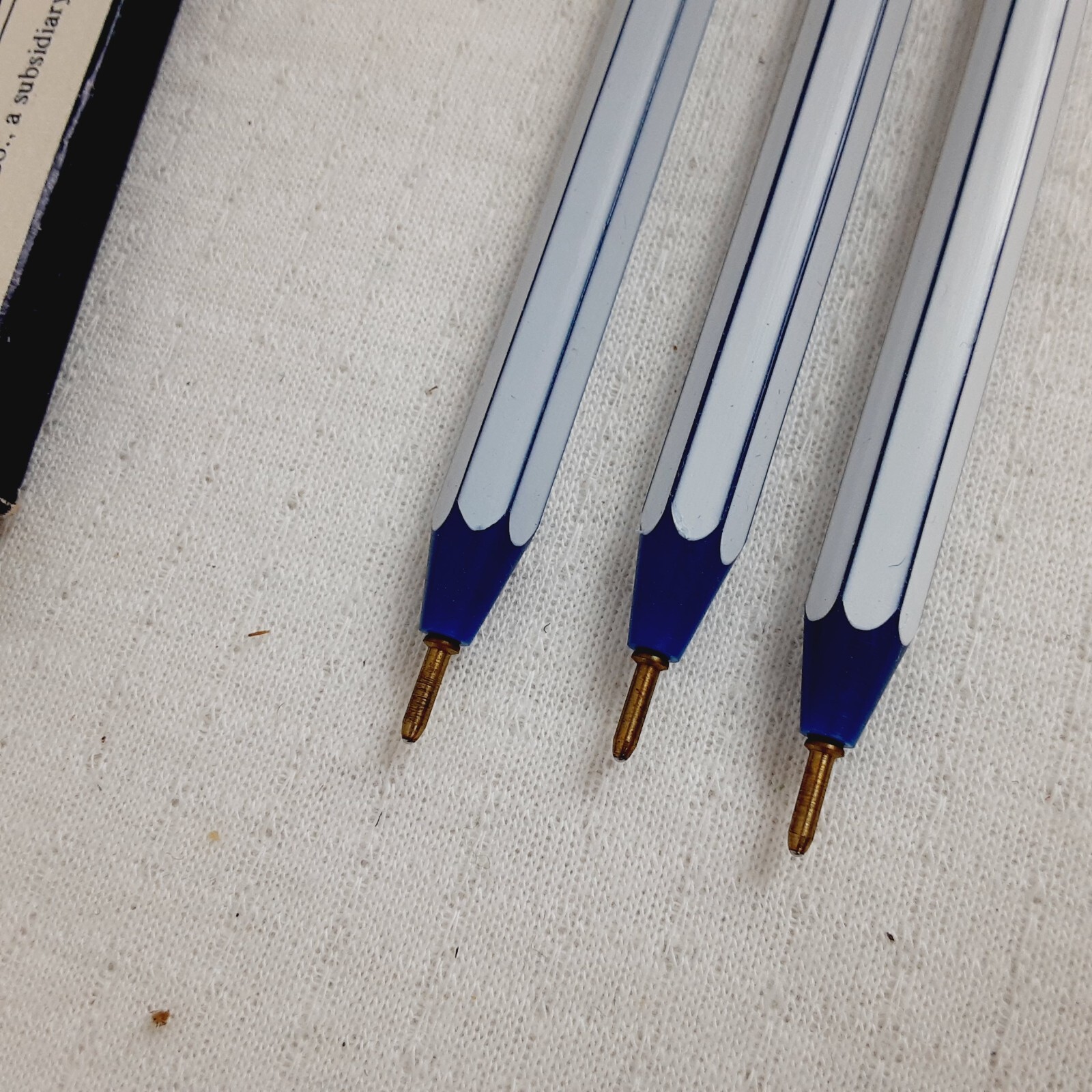 Thank You 1978 US Pen Company Set of 7 Ball Point Pens DRIED UP with Erasers New