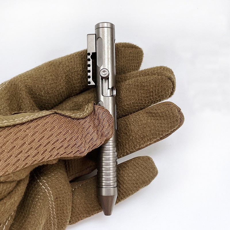 Titanium Alloy Mini Ballpoint Pen Bolt Action EDC Pocket Signature Pen Outdoor