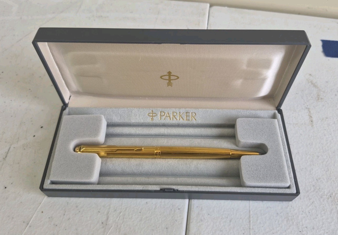 Parker 95 Insignia 23k Gold Filled Rollerball pen with Box Needs New Ink