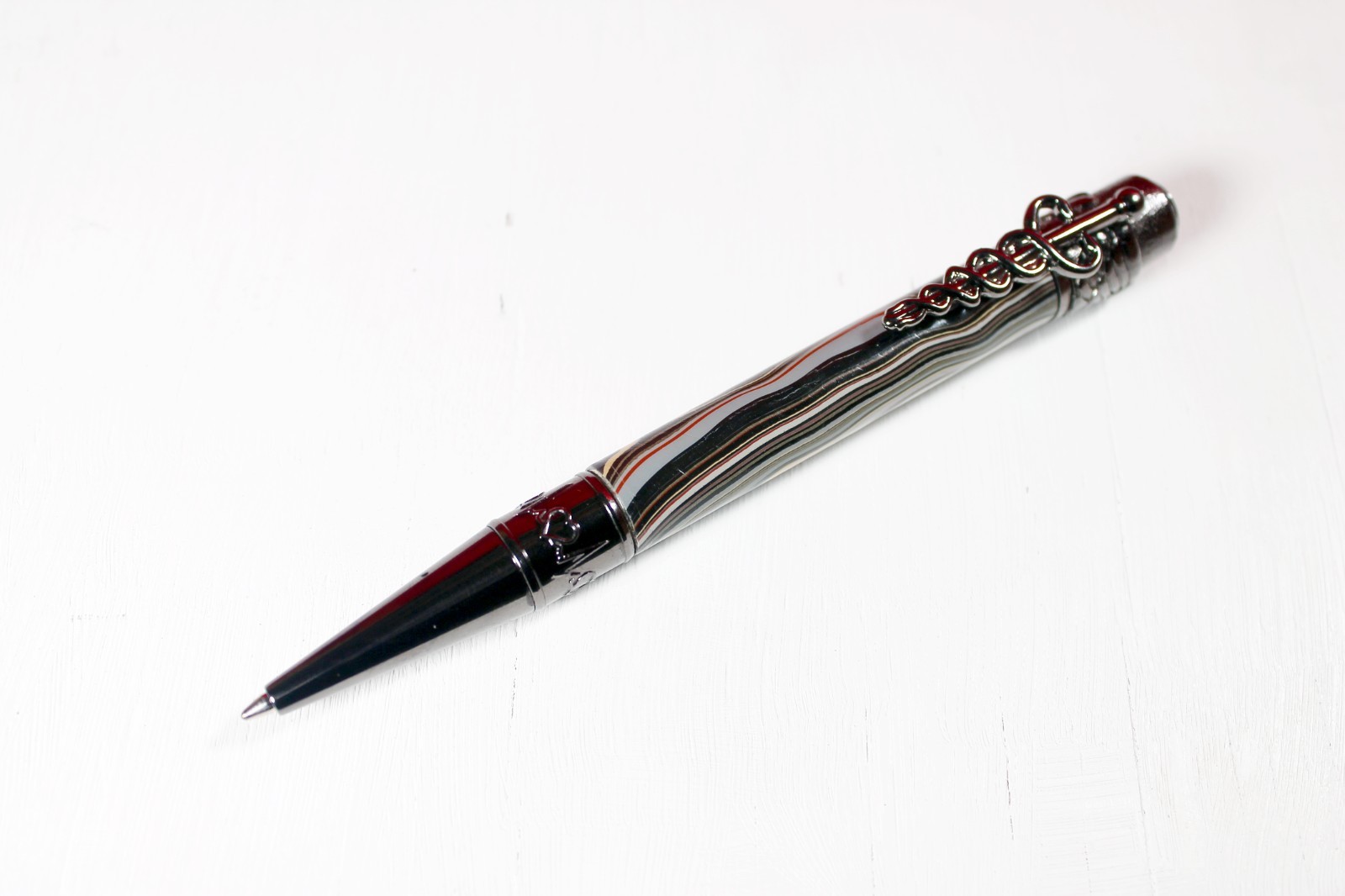 Fordite Pen -Military Fordite – Medical Themed – Gun Metal (P-034)