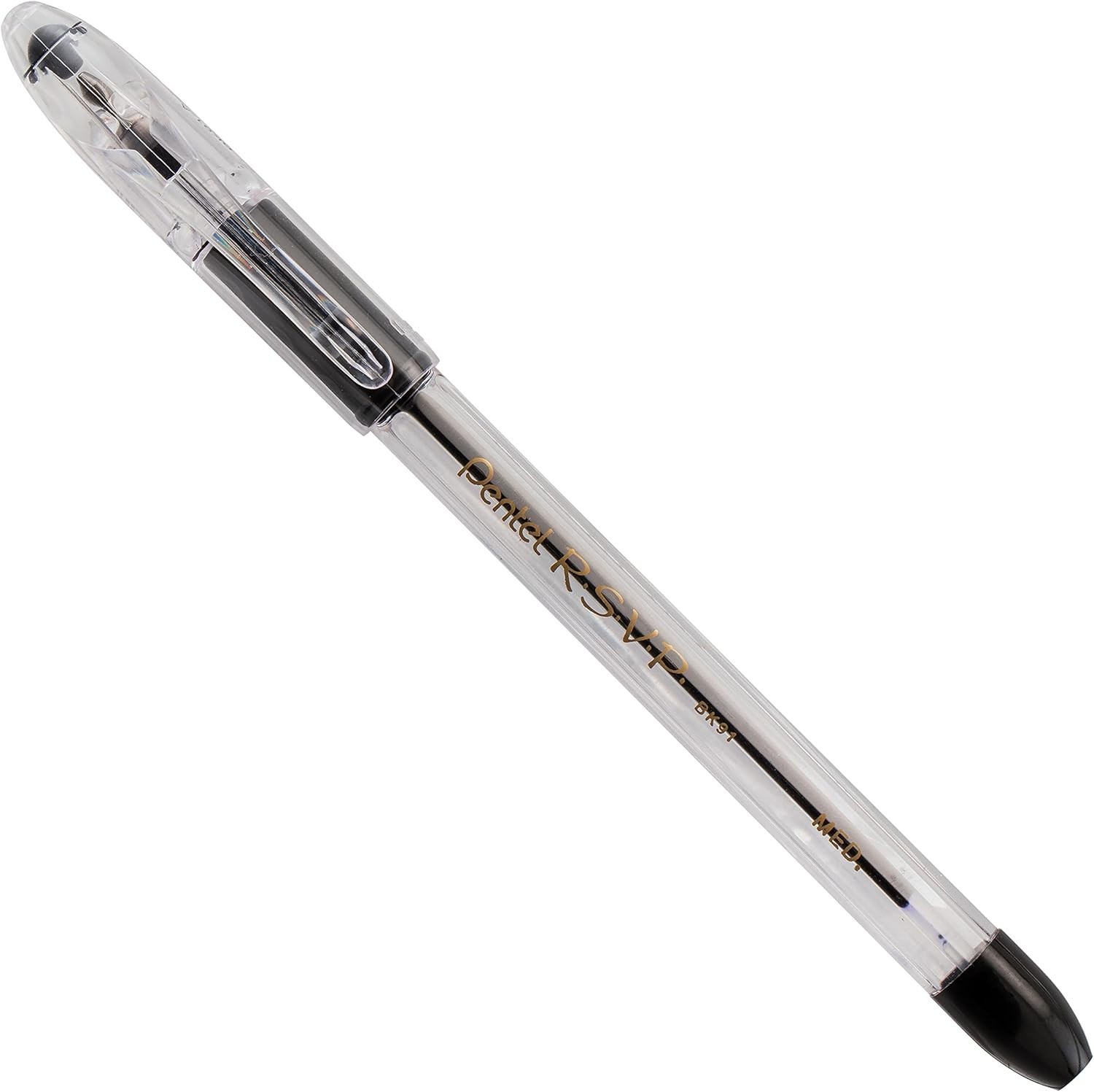Durable RSVP Ballpoint Pens 1.0mm Medium Line Black Ink – 12 Count Assortment