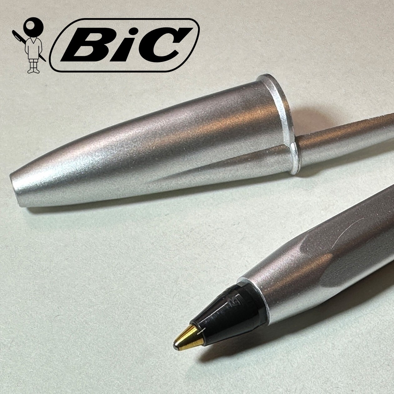 BIC Aluminum Body Refillable Cristal Re’new Ball Point Pen 1.0mm with 2 Refills