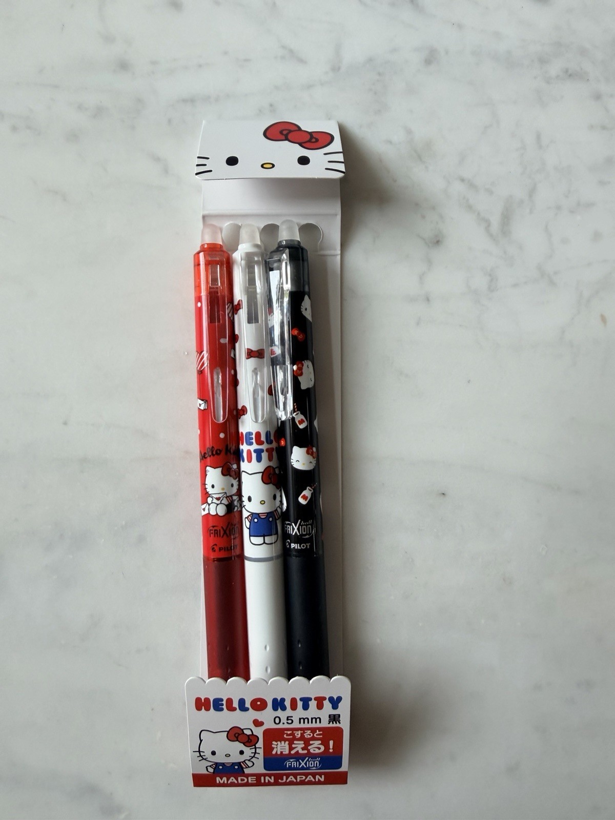 Pilot Frixion Hello Kitty Erasable Ballpoint Pens 0.5mm Black Ink Japan