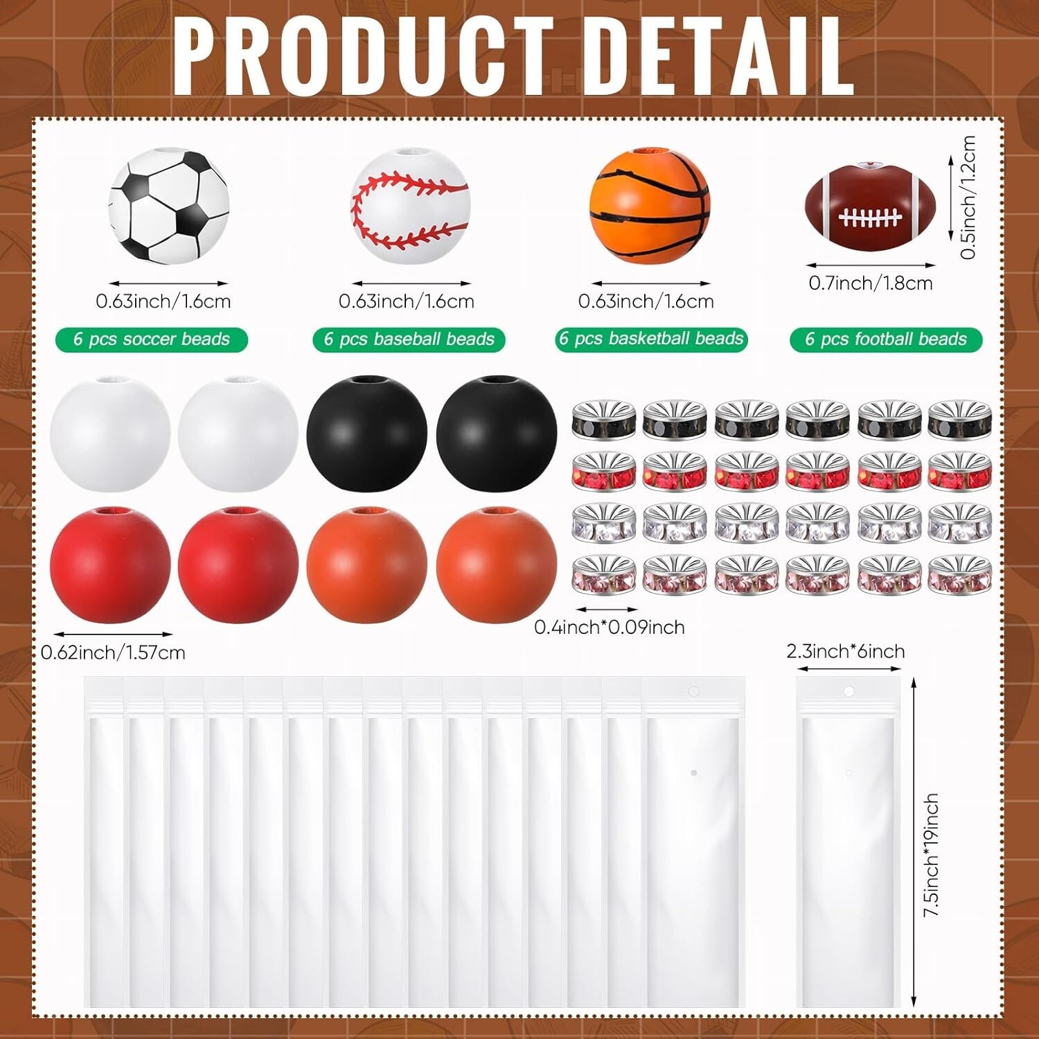 16 Set Sports Bead Pens Bulk DIY Beadable Pens Making Kit Plastic Assorted ba…