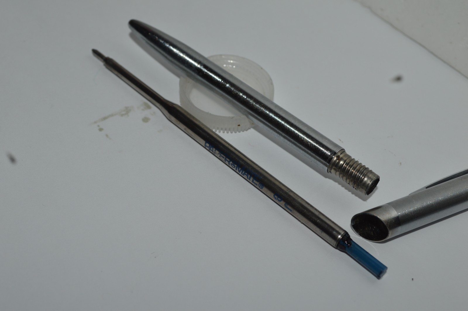 RITEPOINT Ballpoint Pen Grooved Stainless Steel Made in USA Circa 1950’s