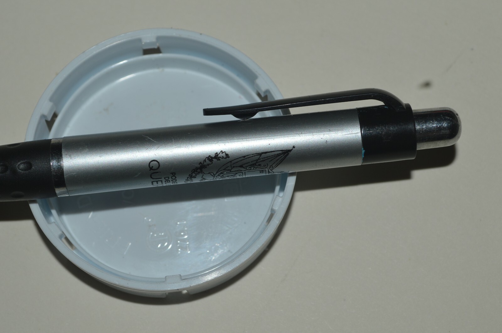 Vintage Estado De Queretaro Mexico Promo Ballpoint Pen Gray Barrel All Plastic