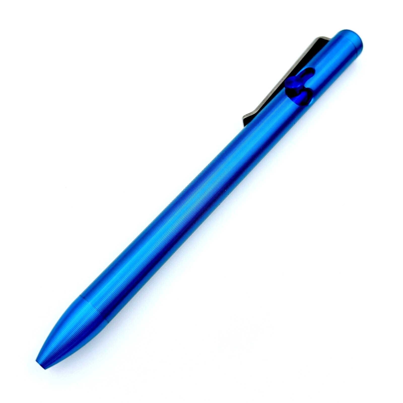 Tactile Turn – Titanium Bolt Action Standard Size Pen 29v Blue Ano Color [5.6″]