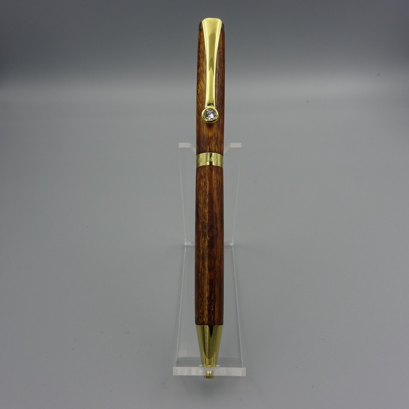 HAND MADE DIANA TWIST PEN by DAYACOM w DESERT IRONWOOD BARREL and GOLD TRIM Di06