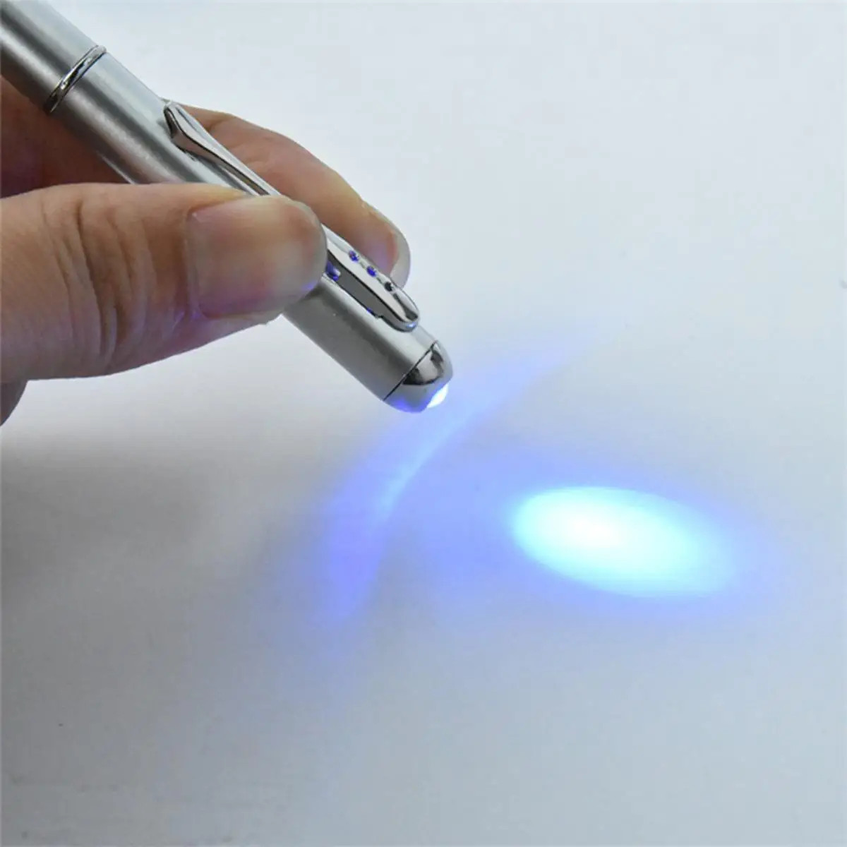 1PCS Multifunctional LED Light Ballpoint Pen Invisible Ink Pen UV Light Money