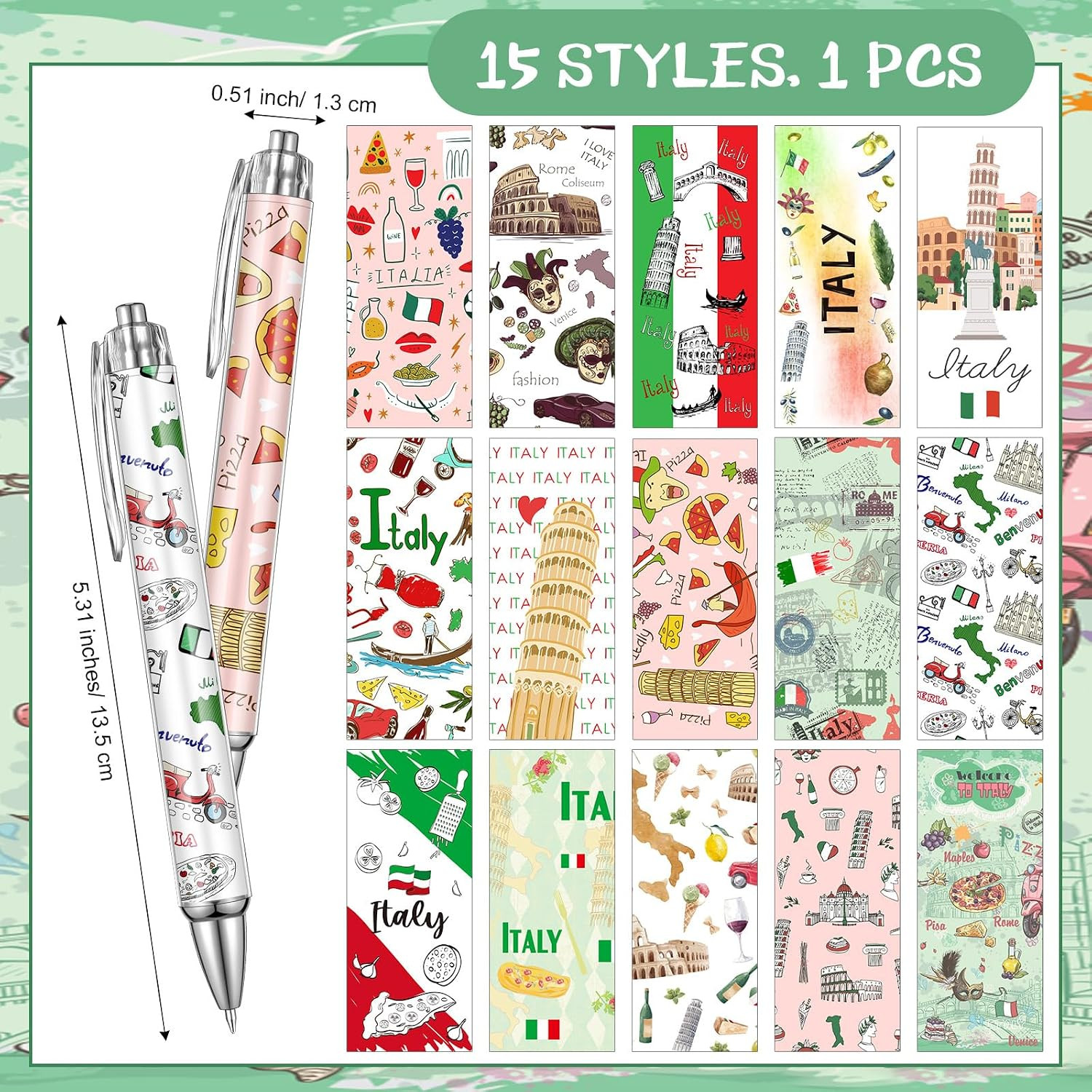 15 Pcs Italy Travel Ballpoint Pens Italy Souvenirs Gifts Travel Pen Bulk Retract